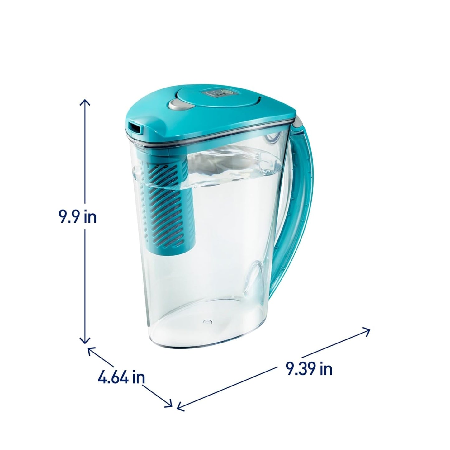 Twinkliss Filter as You Pour 10-Cup Blue Plastic Water Filter Pitcher