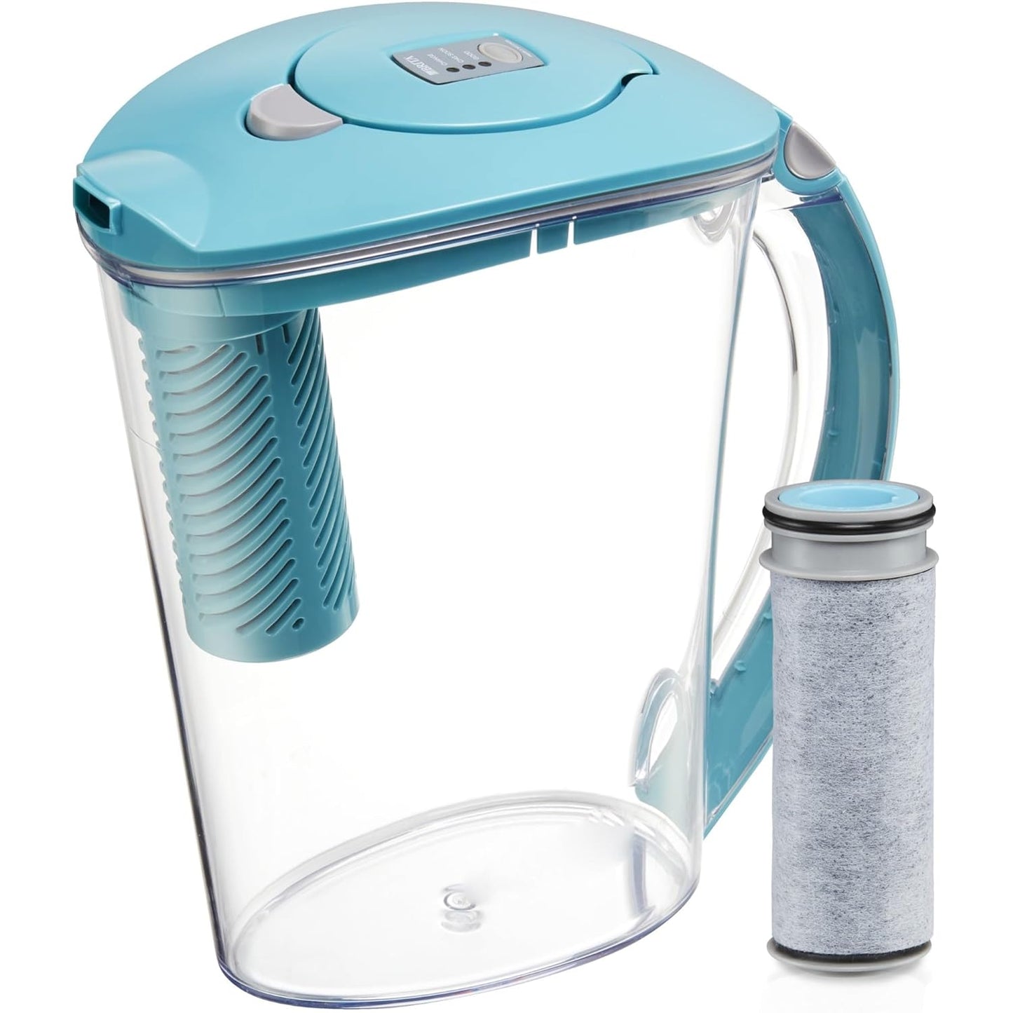 Twinkliss Filter as You Pour 10-Cup Blue Plastic Water Filter Pitcher
