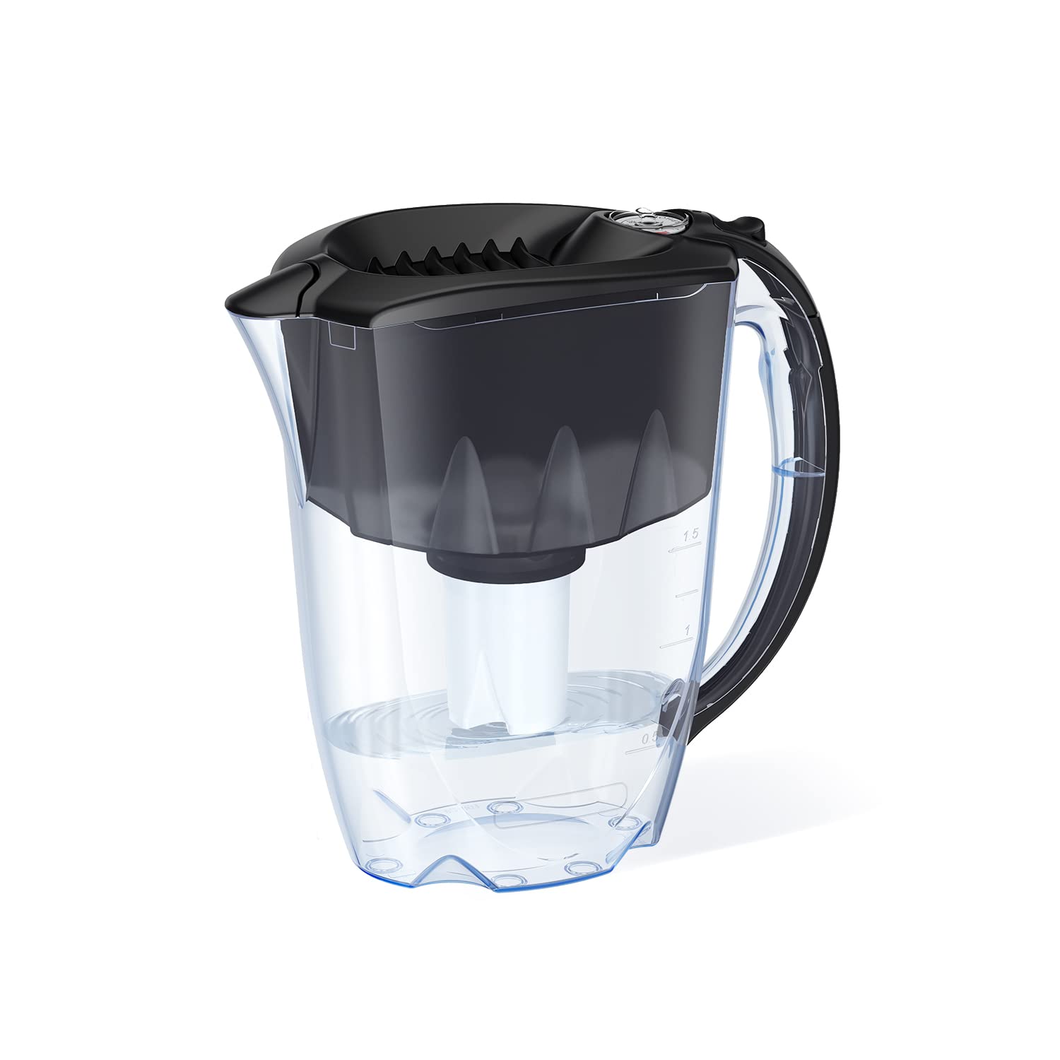 Twinkliss 7-Cup Water Filtration Pitcher - Black, Includes 1 x B15 Filter