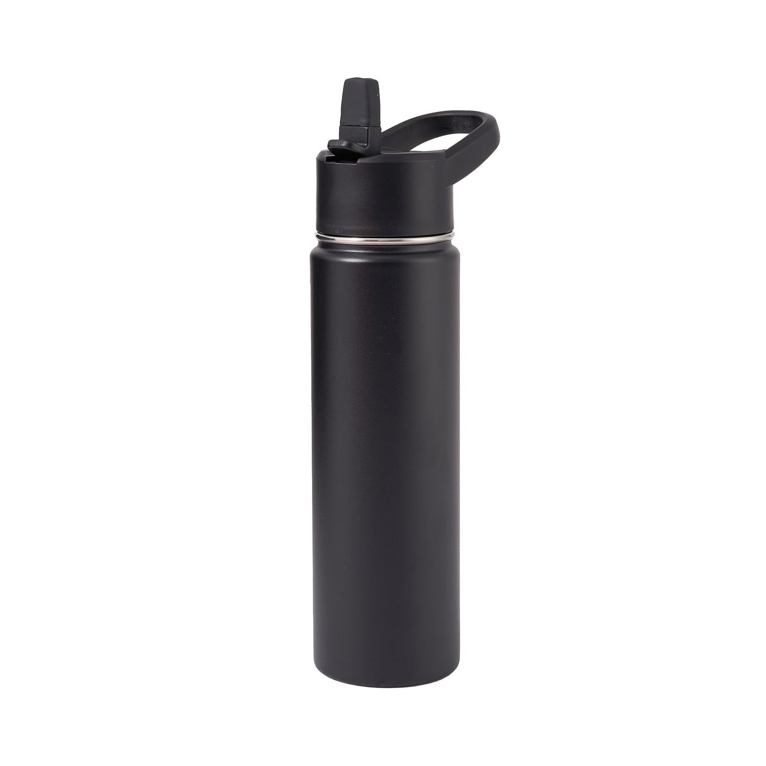 Twinkliss Metal Water Container with Straw and Broad Opening Cap, Stainless Steel