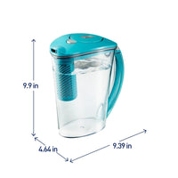 Twinkliss Filter as You Pour 10-Cup Blue Plastic Water Filter Pitcher